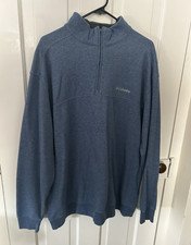 Columbia Mens 2XL Blue 1/4 Zip Fleece Sweatsh...