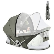 Bedside Bassinet for Baby, Portable Baby Bassinet Travel Bed with Mosquito Net