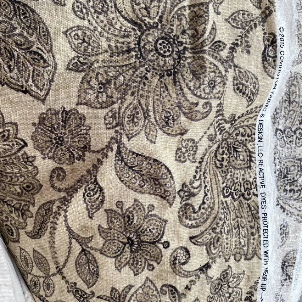 FORELLI RAFFIA Covington Cotton Linen 9.5 yds x 55" Off Roll Vintage New - Image 2 of 4