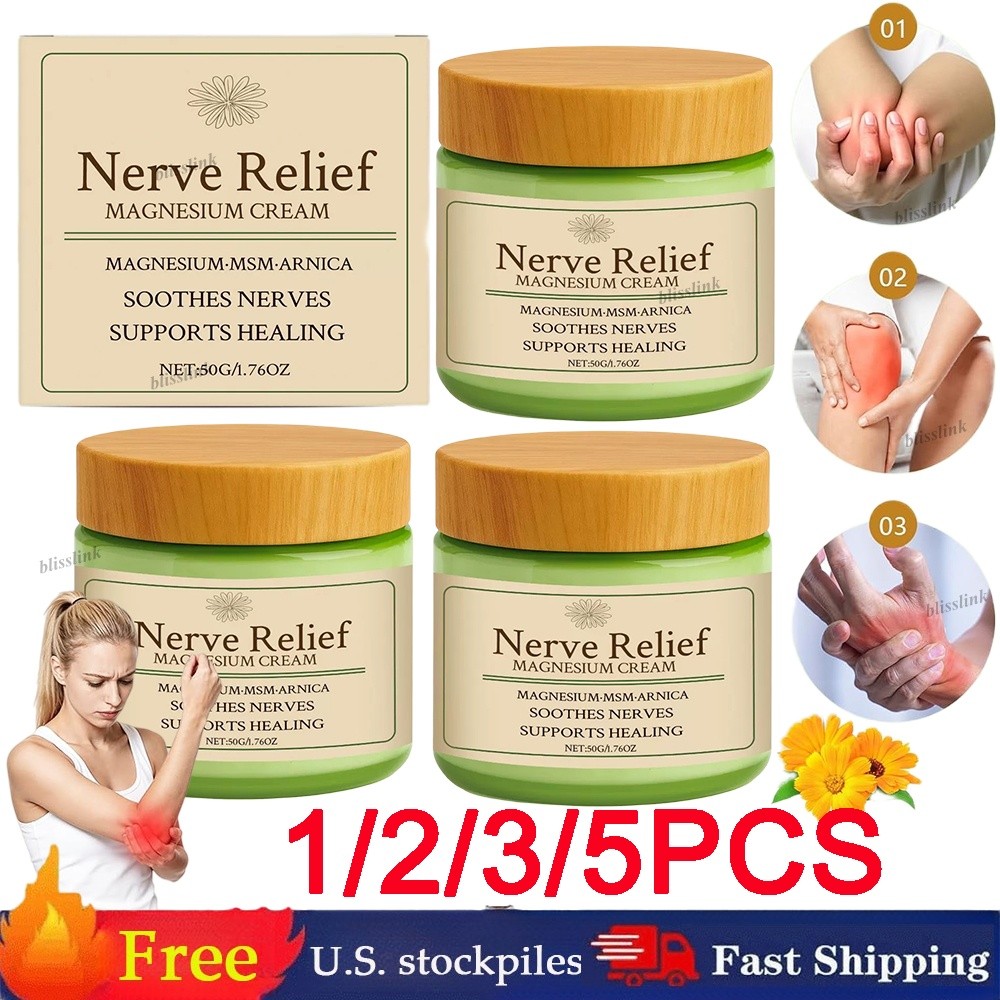 1/2/3/5PCS Total Relief Magnesium Cream, Nerve Relief Magnesium Cream USA~STOCK