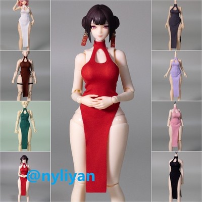 1/12 Female Sexy Sleeveless Cheongsam Dress Clothes Model For 6''Action Figure