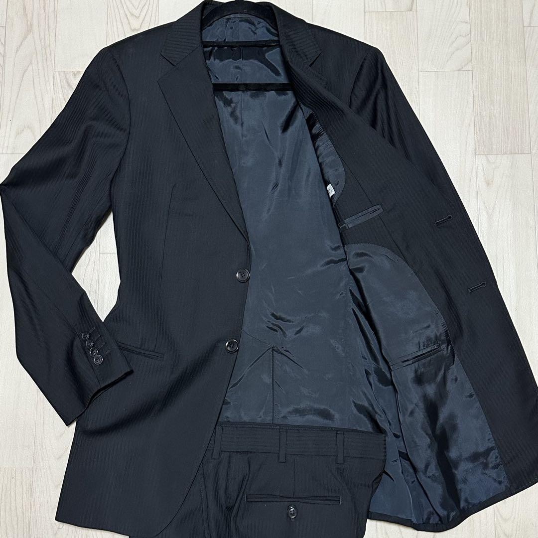 Armani Collezioni Super150s Black Slim Fit Suit Jacket Size 48