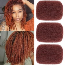 16 Inch 3 Bundles 90g Ginger Afro Kinky Bulk Hair For Mini Braiding Twists  A...