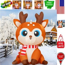 5 FT Adorable Christmas Inflatable Reindeer with LED Lights - Outdoor Decor