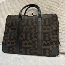 Burberry Vintage B Logo Monogram Briefcase Brown Italy Auth