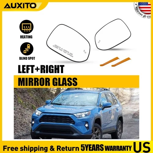 Left & Right Side Mirror Glass Heated + Blind Spot Fits Toyota RAV4 2019-2024
