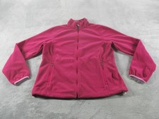 L.L. Bean Fleece Jacket Womens Small Pink Full Zip Stand Collar Pockets