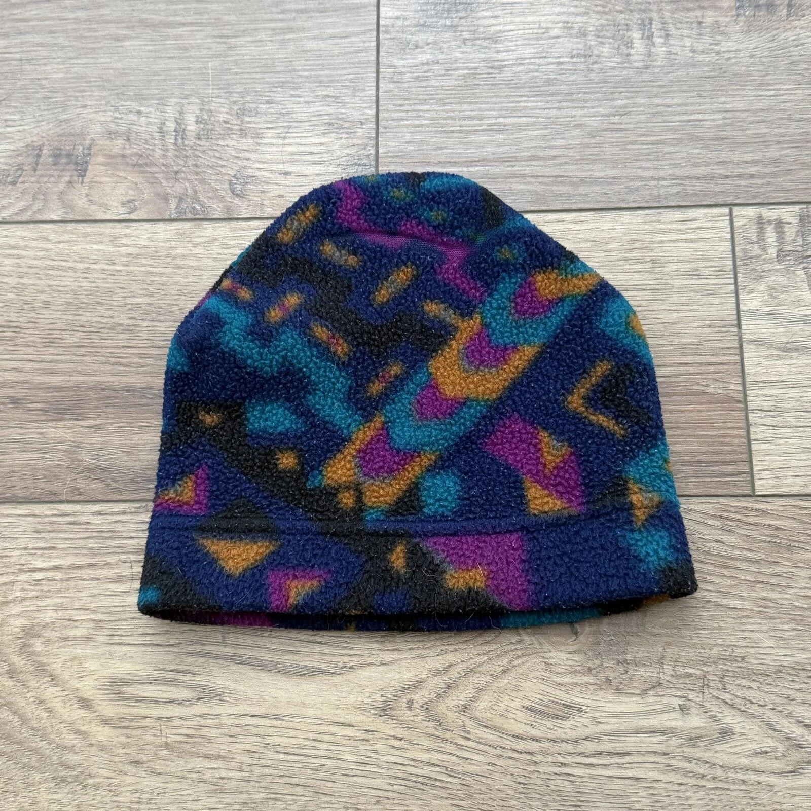 Vintage Fleece Beanie Geometric Abstract Ski Outdoor