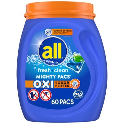 All Laundry Detergent Pacs, Stainlifters, Fresh Clean Oxi Plus Odor Li