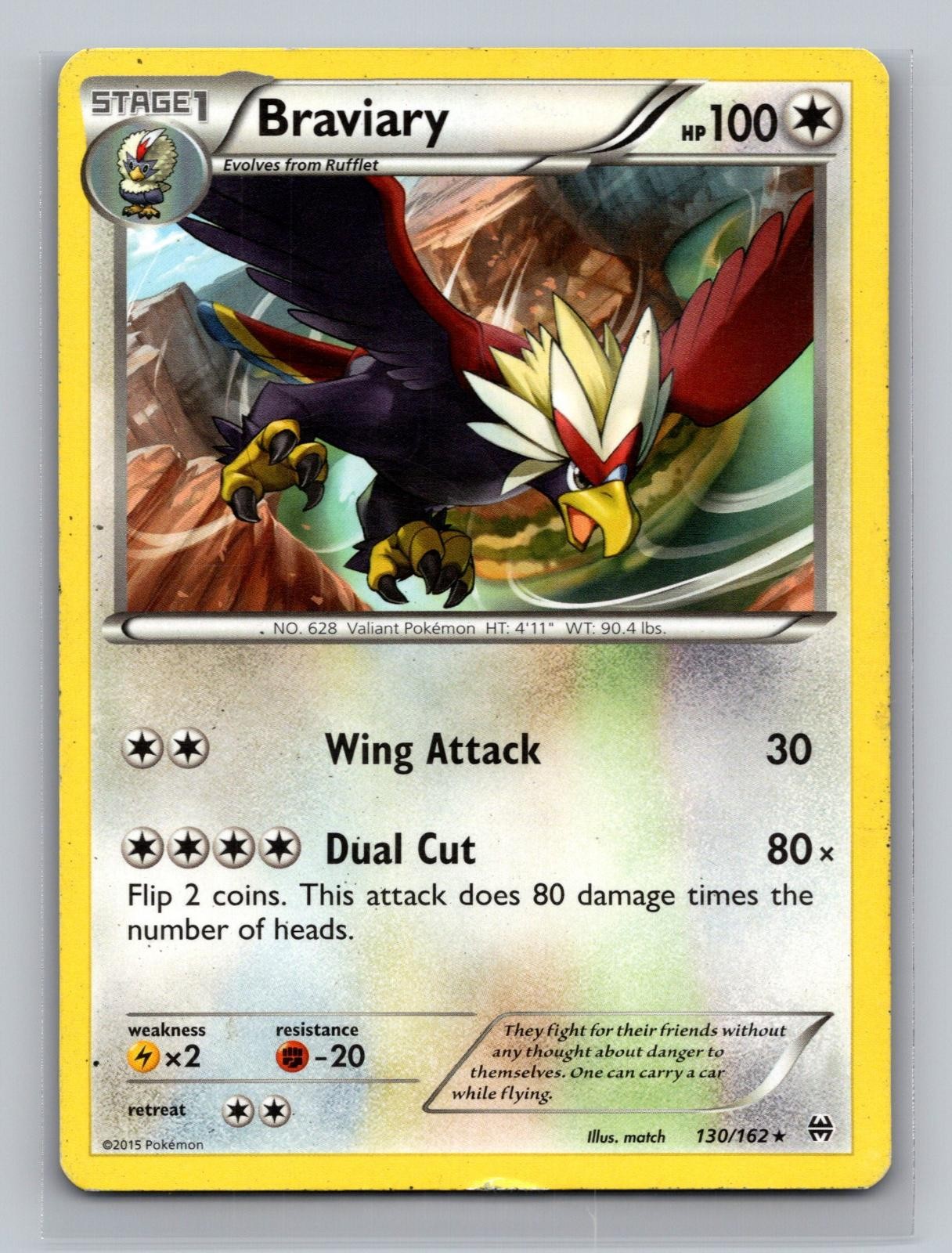 Braviary 130/162 Rare BREAKthrough Pokemon Lightly Played