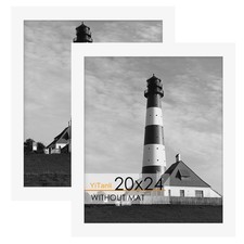 YiTanli 20x24 White Picture Frame for Posters Art Prints - Wall Mount 2 Pack