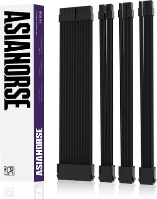 Asiahorse PSU Kabelverlängerung, PC Sleeved Cable Kit Für GPU/CPU, 16AWG Netztei
