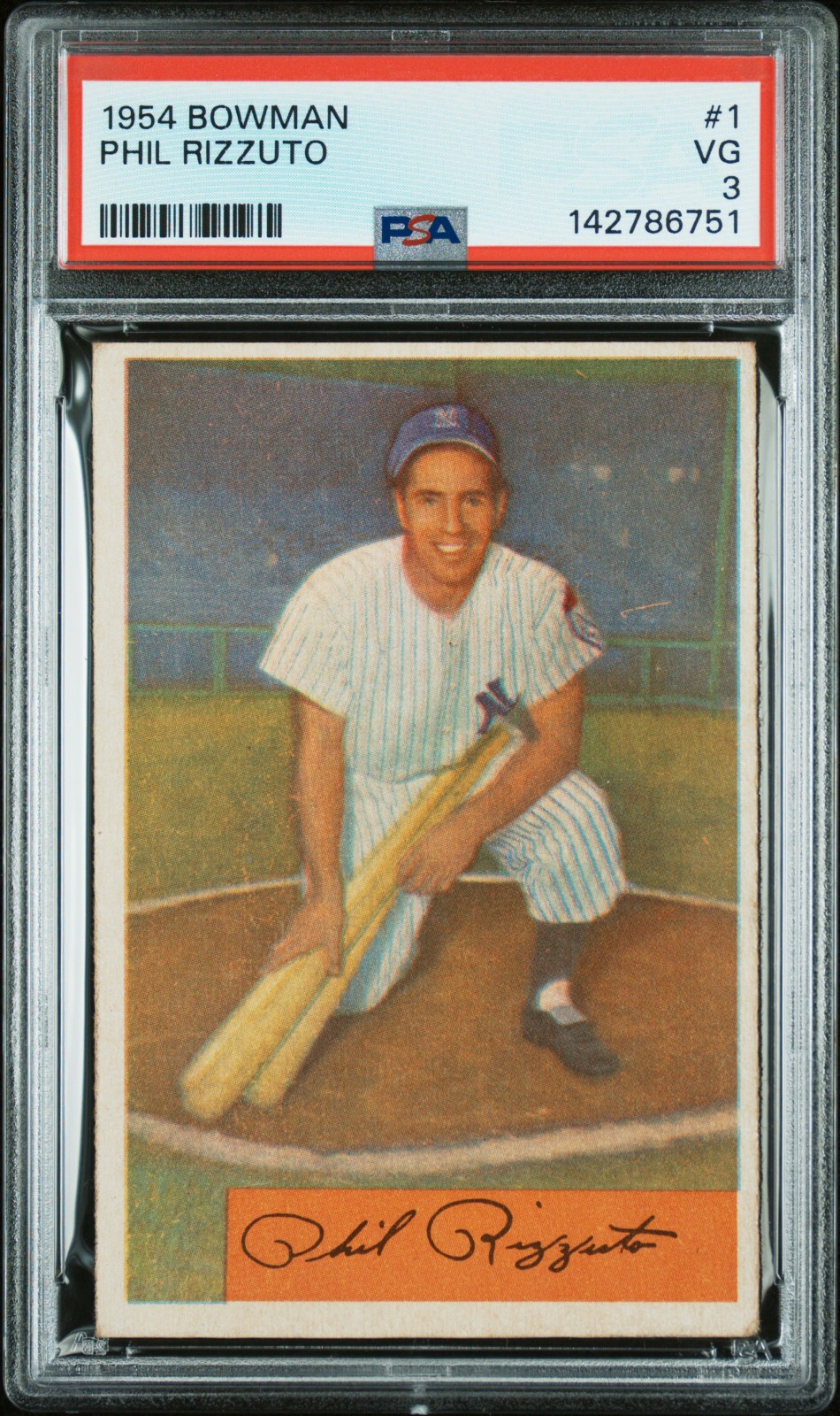 1954 Bowman #1 Phil Rizzuto New York Yankees (HOF) PSA 3 VG Fresh Grade!