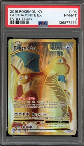 Pokemon Dragonite EX XY Evolutions Full Art #106 PSA 8