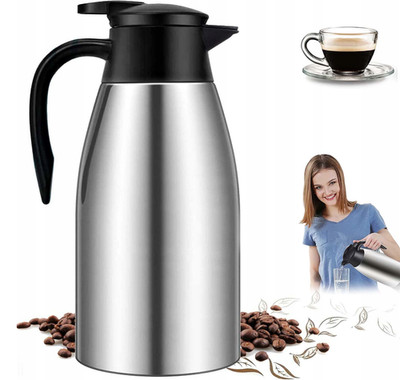 2 Liter Isolierflasche Thermosflasche aus Edelstahl Camping Thermoskanne Kaffee