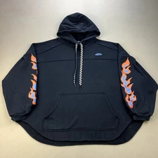 Savage x Fenty Hoodie Sweatshirt Adult Medium Black Essential Oversized Flames