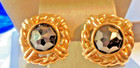 Vintage 1970's Swarovski (S.A.L. Logo)Gold Rhodium Plated Black Crystal Earrings — photo 1