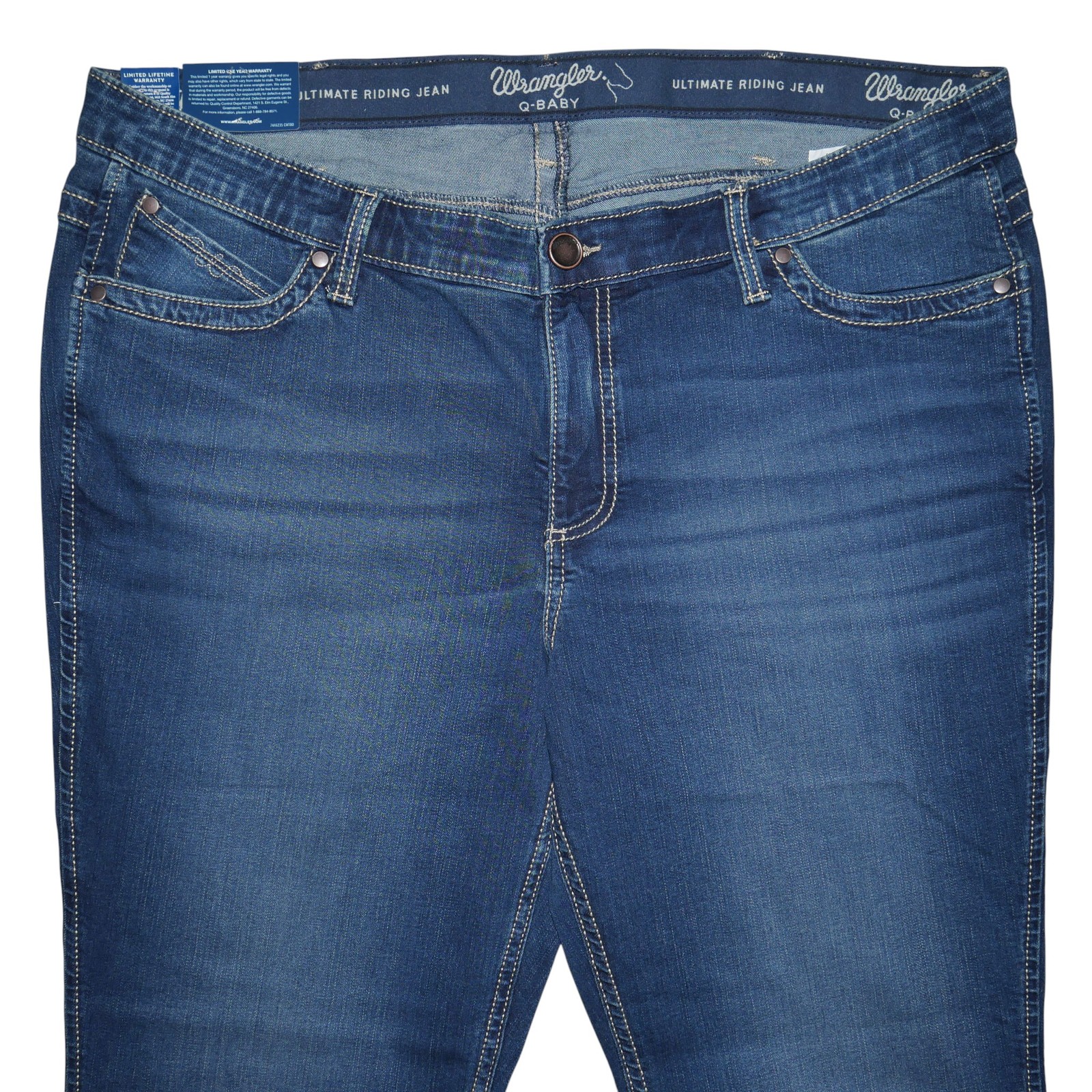 Wrangler Q-Baby Bootcut Jeans Women's Plus Size 24W x 32 Stretch Dark Wash NWT thumbnail 9