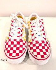 VANS SNEAKERS KIDS YOUTH LACE UP SIZE 6 CHECKERED MULTI-COLORED SHOES