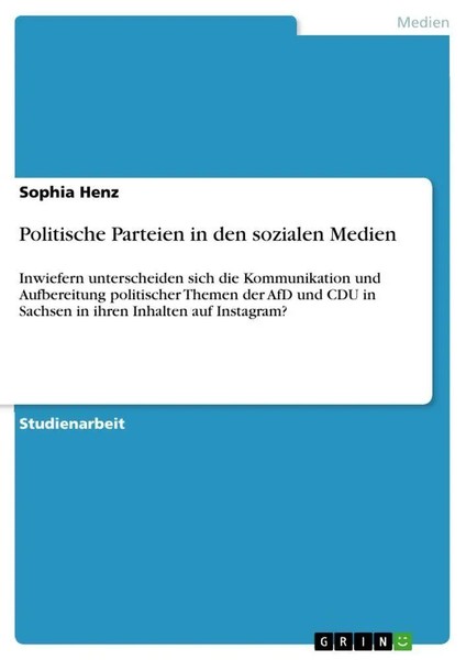 Sophia Henz | Politische Parteien In Den Sozialen Medien | Taschenbuch | Deutsch-image