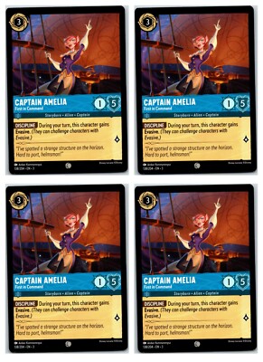 #138 Captain Amelia - First in Command PLAYSET x4 2024 Lorcana Inklands 4x