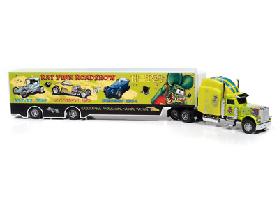 1:64 Auto World *RAT FINK ROADSHOW* Semi Truck Transporter Car