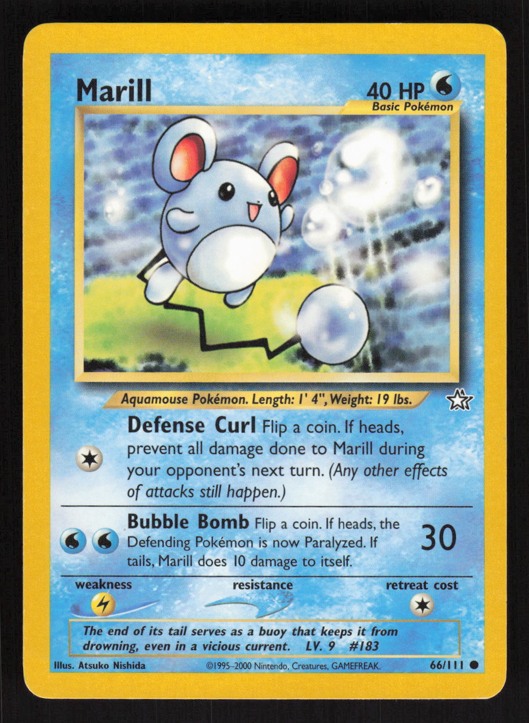 Pokemon Neo Genesis 66/111 Marill Card TCCCX E