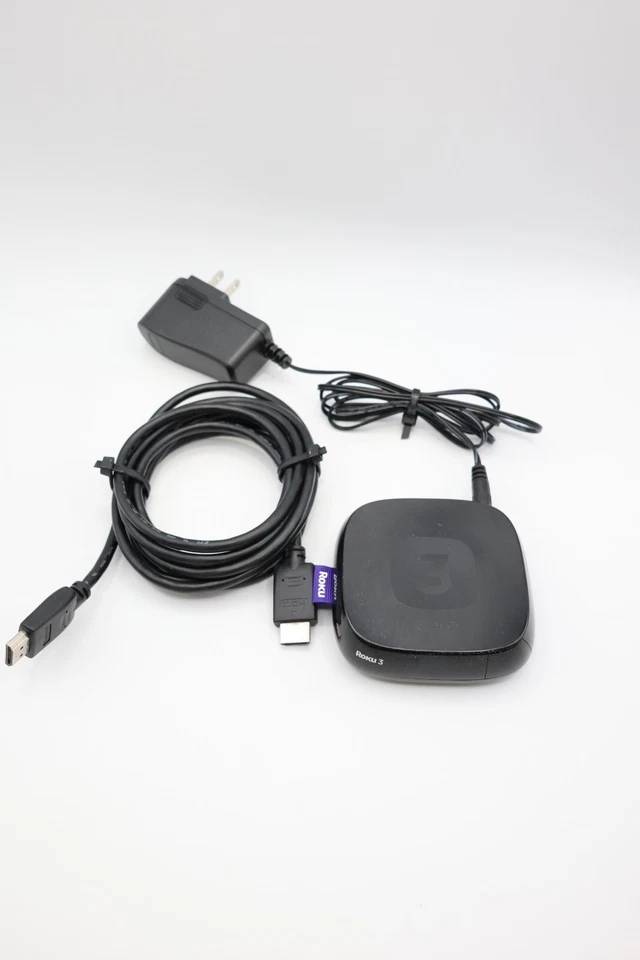 Roku 3 Media Streamer 4200X With AC Adapter/ HDMI Cable- Used no Remote - Image 2 of 4