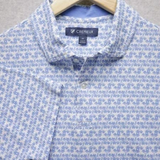 Daniel Cremieux Shirt Mens M Short Sleeve Polo Knit Geometric Blue Palm Tropical