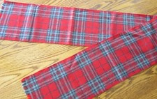 Vintage SCARF  1980's Pringle of Scotland RED PLAID 100 Wool  NWOT