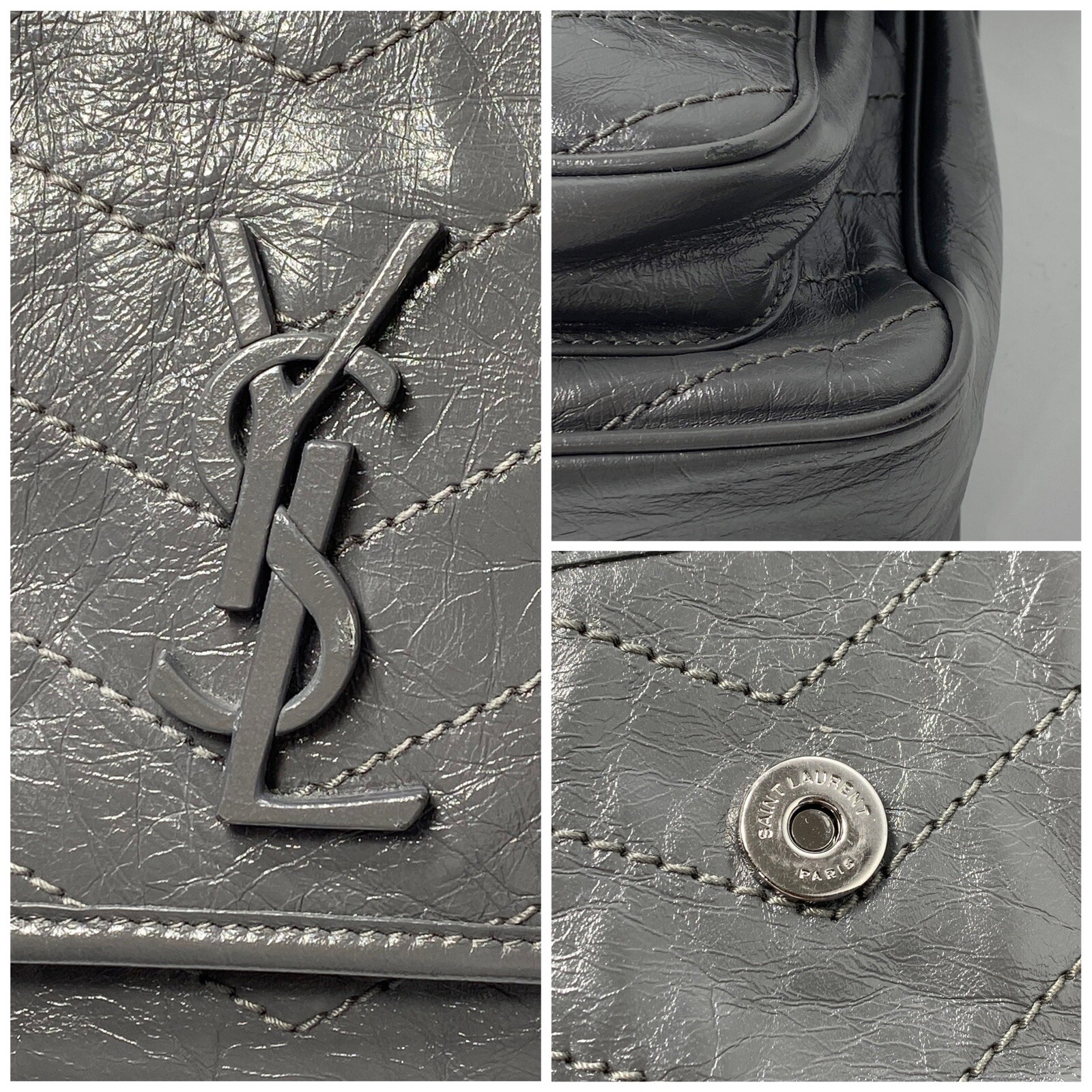 Saint Laurent Medium Niki Leather Shoulder Bag Gem