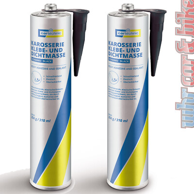 Karosseriekleber Klebemasse Dichtmasse schwarz 2x 310ml Cartechnic Kartusche