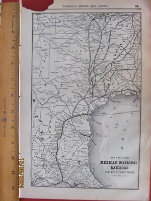 1890 MEXICAN NATIONAL RAILROAD MILWAUKEE LAKE SHORE & WESTERN ORIG SYSTEM KARTEN
