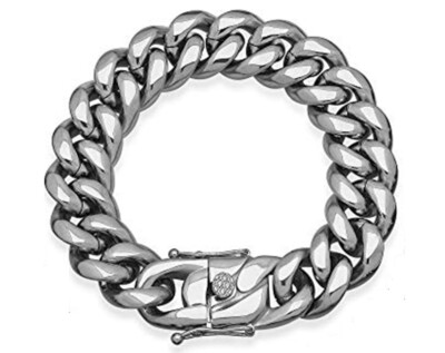 ANTI-TARNISH Cuban Miami Link 9'' BRACELET High Polish Stainless Steel 18mm