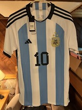 NWT Men's Argentina 2022 Home Soccer Jersey - Messi #10 - Large