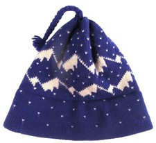 VERMONT ORIGINALS Vintage Aqua Blue Knit Ski Hat Wool Hand Crafted VT Winter