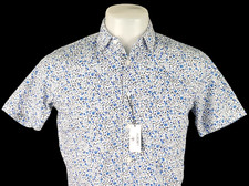 LIBERTY Of LONDON/UNIQLO Mens 100% Cotton Blue S/S EVENING SHIRT - S - 40" -£129