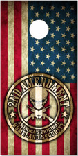 American FLag 2nd Amendment LAMINATED Cornhole Wrap Bag Toss Skin Decal Sticker