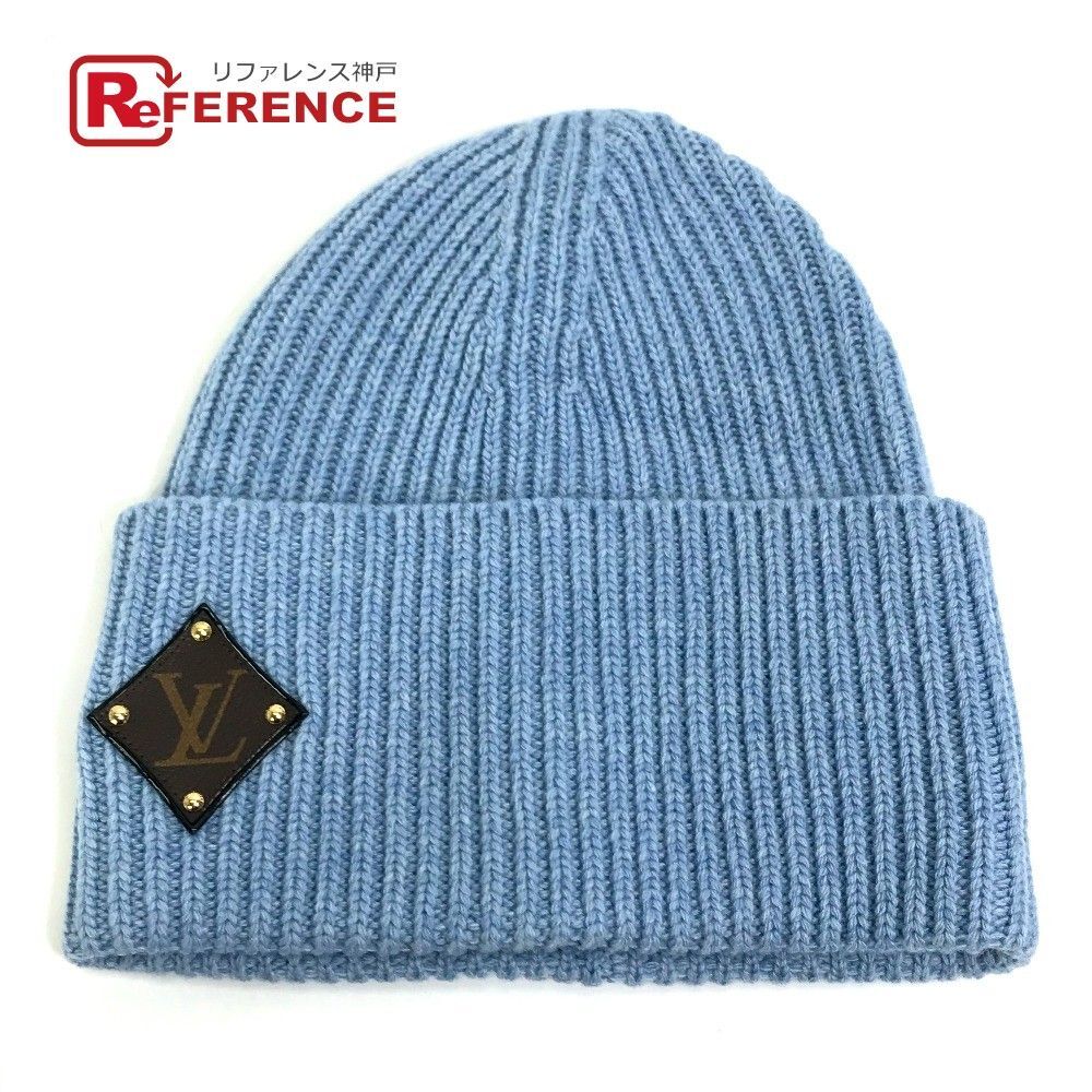LOUIS VUITTON LV Bonnet Knit Hat Cap Men's Beanie M76710 Wool BLUE