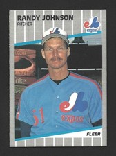 1989 Fleer #381 RANDY JOHNSON Raw - Montreal Expos - Black Out Variation RC