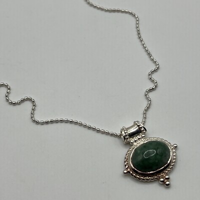 Sterling Silber 925 grüner Larimer Anhänger Halskette 