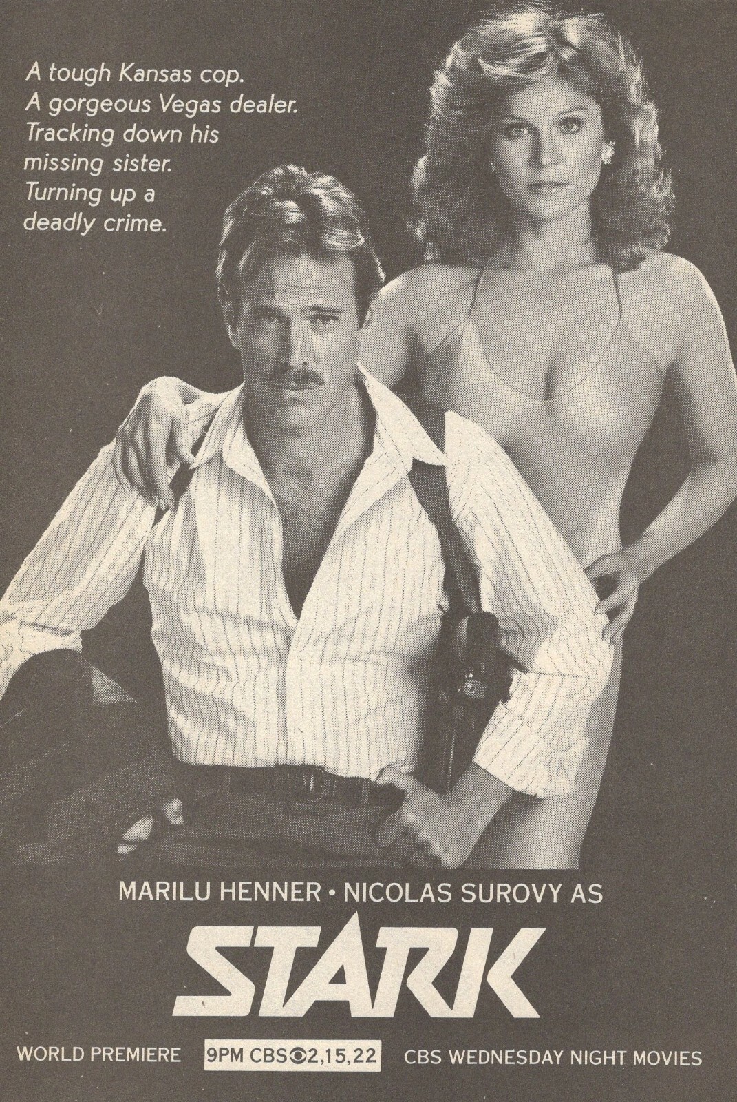 1985 CBS TV MOVIE PROMO AD SEXY MARILU HENNER & NICOLAS SUROVY as STARK | eBay