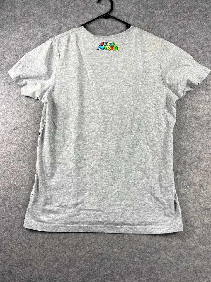 Super Mario Nintendo Mens T Shirt Large Grey Graphic Short Sleeve Casual Logo - image 2 of 4