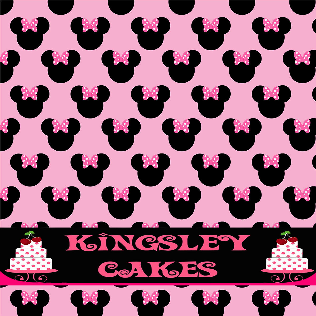 EDIBLE ICING PINK BACKGROUND SHEET MINNIE MOUSE PATTERN CAKE TOPPER ICE3 |  eBay