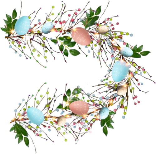 6 FT Easter Egg Garland, 20 LED Battery Operated Lighted Decoration