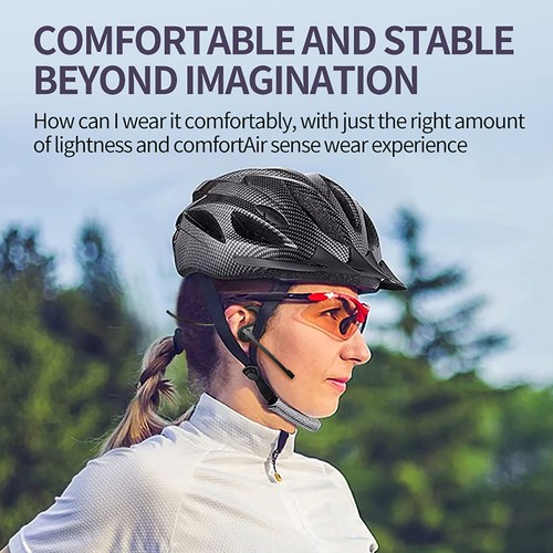 Black Bluetooth 5.3 Wireless Bone Conduction Open Ear Headphones With Mic - Picture 13 of 20