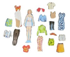 Melissa and Doug magnetic dress up 8" female doll 17 pieces of clothing