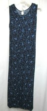 Unbranded Dress Size M Blue Floral Pull Over Sleeveless Ties Casual Career Work