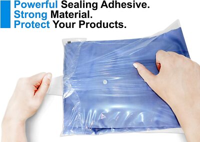 300 Clear Self-Seal Poly Bags – 9x12 Inches, 1.5 Mil Thickness | Suffocation Warning Printed