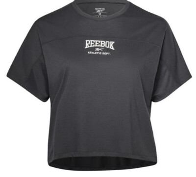 Neu Reebok Sprm Damen-T-Shirt Plus LD99 Nachtschwarz Größe 7XL UK 28 UVP £ 20